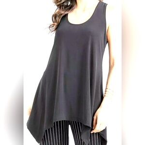 JOSTAR Gray Tunic Tank Top Side Drop Hem Top Size Large